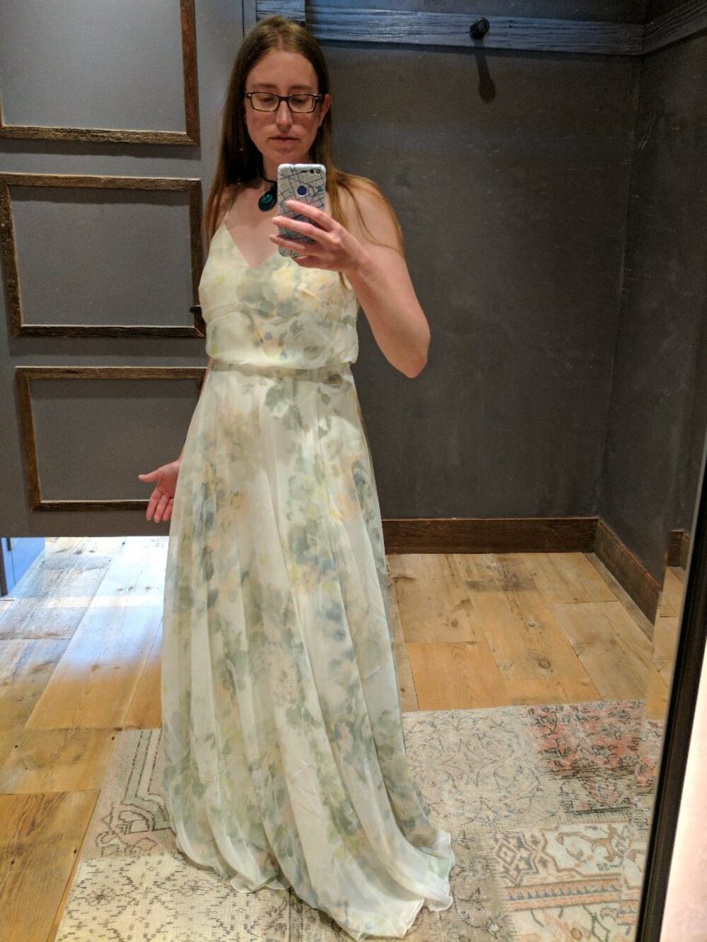Jenny Yoo Floral Occasion Maxi Gown Size 4